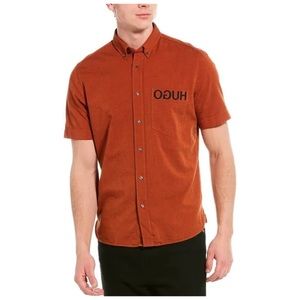 Hugo Boss Mens Back Bear Shirt Orange Size M